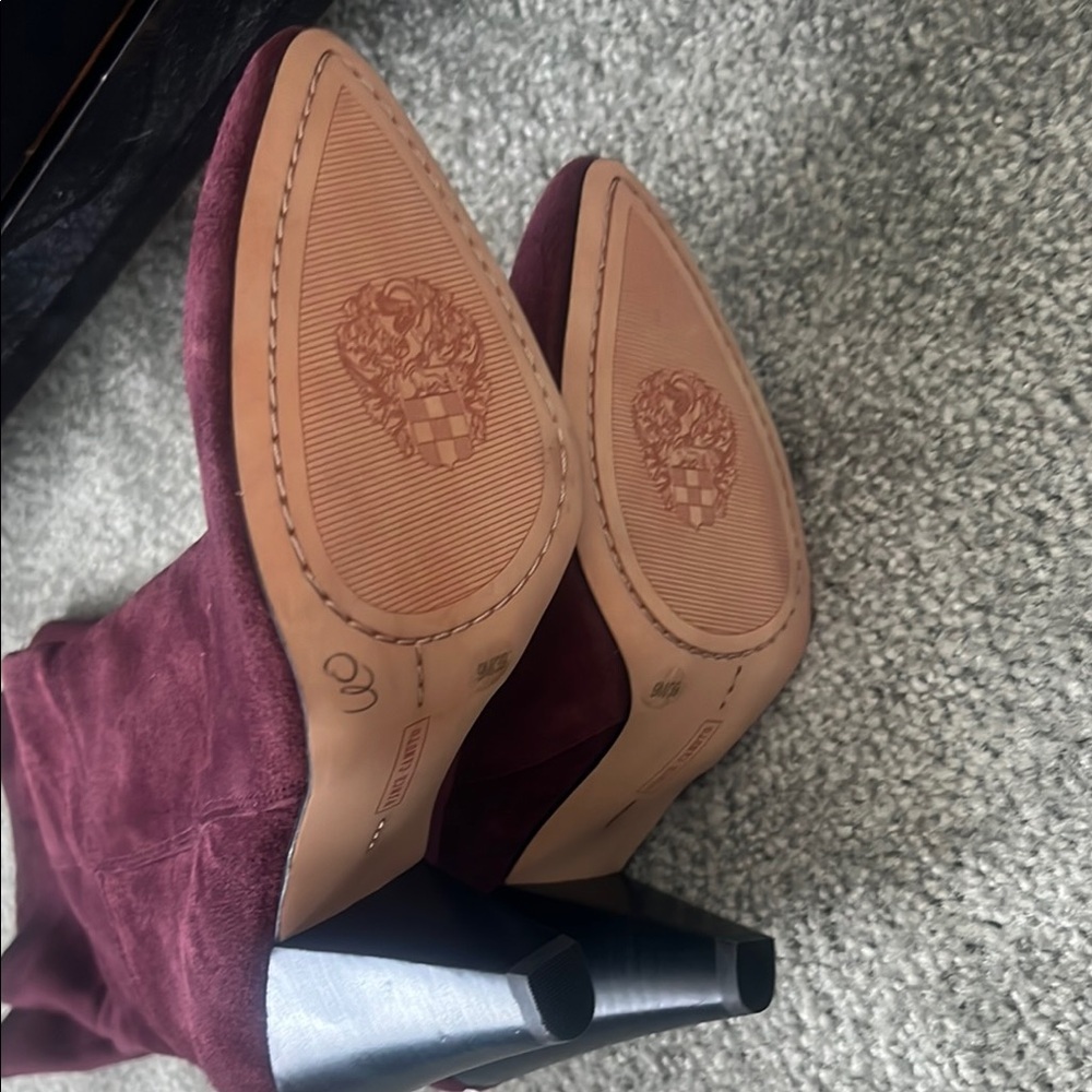 Vince Camuto Burgundy Knee-High Boots - Picture 11 of 16
